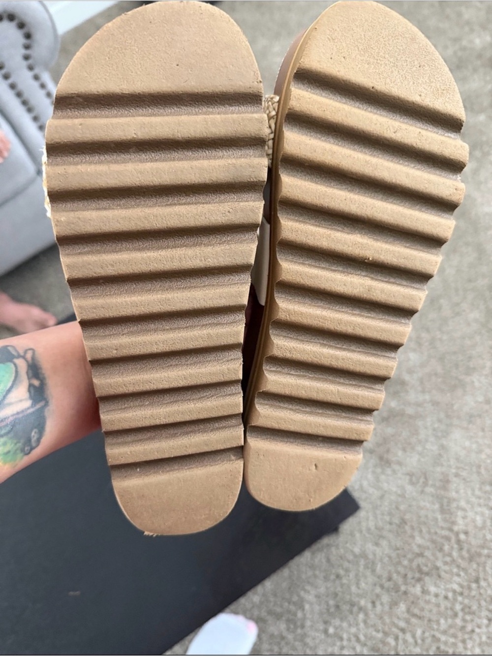 Reef Beige Woven Two-Strap Platform Slide Sandals - Picture 7 of 7